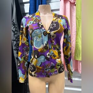 Tory Burch Purple Floral Knit